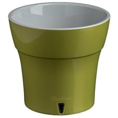 Горшок Santino с автополивом Dali, 19.5х17.5 см оливковый/серый