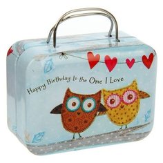 Yiwu Zhousima Crafts Шкатулка Совушки на ветке 2266306 голубой