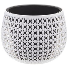 Кашпо IDEA (М-Пластика) Пирула со вставкой 17.5 x 17.5 x 14 см белый