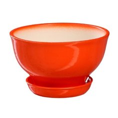 Горшок Керамика ручной работы Фиалка 14 x 14 x 9 оранжевый