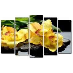 Картина модульная на подрамнике "Жёлтые орхидеи" 125*80 см 1577230 Topposters
