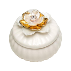 Yiwu Zhousima Crafts Шкатулка Лилия с золотом 5120852 белый