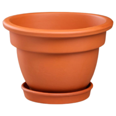 Горшок Красная глина с поддоном Кампана 18 x 18 x 13 см коричневый