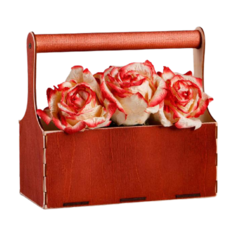 Кашпо Дарим красиво Мэлони Дэмур, с ручкой 24×12×22 см красное дерево