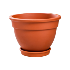 Горшок Красная глина с поддоном Кампана 19 x 19 x 14 см коричневый