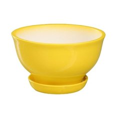 Горшок Керамика ручной работы Фиалка 14 x 14 x 9 желтый