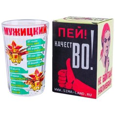 Стакан граненый "Мужицкий!", 250 мл 691739 Сима ленд