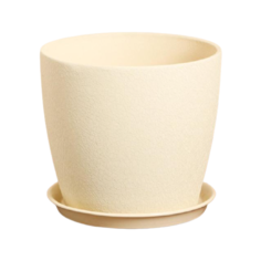 Горшок Керамика ручной работы с поддоном Осень Шёлк 22 х 21 см бежевый