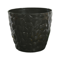 Кашпо IDEA (М-Пластика) с поддоном Камни 22 х 19 см коричневый