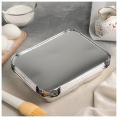 Контейнер пищевой с крышкой, 3-секционный, 23х17х3,5, набор 10 штук 4279085 Сима ленд