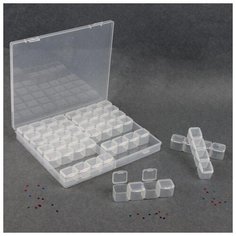 Контейнер для декора прямоуг 14 блоков по 4 ячейки 21*17,5*2,7см прозрач пакет 5053065 Сима ленд