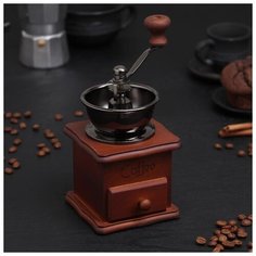 Кофемолка с ручкой "Темное дерево", 9,5*16 см 148311 Сима ленд