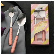 Набор из двух столовых приборов "For sweet life", 20 х 8,5 см 5418114 Сима ленд