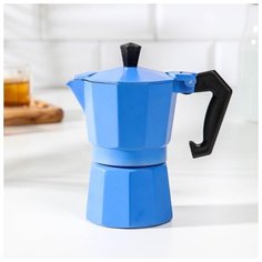 Кофеварка гейзерная "Гармония" на 2 чашки, цвет темно-голубой 5182520 Сима ленд