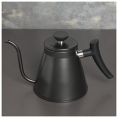 Кофейник с длинным носиком "Пуровер" 1,2 л , черный, 304 сталь 4684558 Сима ленд