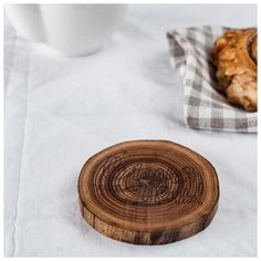 Подставка под горячее "Сегодня твой день", из натурального вяза, 10x1,5 см 6032982 Magistro