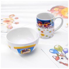 Набор 2 пр. "Паровозик" 2 пр.: кружка 200 мл, миска 300 мл 5267362 Сима ленд