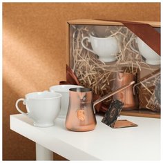 Набор "Аромат победы", турка 330 мл, кружка 150 мл, 2 шт. 4283025 Дорого внимание