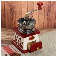 Кофемолка с ручкой "Кофейные зерна" 10х10х18 см 1000438 Сима ленд