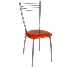 Стул "Сильвия" Серебристый металлик/оранжевый 3415558 Доляна