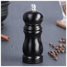 Мельница для соли/перца чёрное дерево 13 см, металлический механизм 3931872 Сима ленд