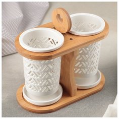 Набор подставок для столовых приборов "Эстет", рисунок треугольник 21,5х10х18,5 см 2682800 Сима ленд