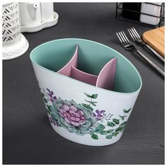 Сушилка для столовых приборов ДЕКО каменная роза 4973028 Idea (М Пластика)