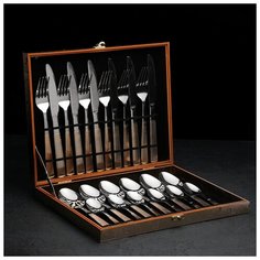 Набор столовых приборов 24 предмета в кейсе "Реиджо" 3795656 Сима ленд