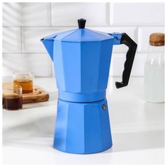 Кофеварка гейзерная "Гармония" на 12 чашек, цвет темно-голубой 5182524 Сима ленд