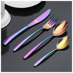 Набор столовых приборов 4 пр Magistro "Эсквайр" неон 3599646