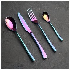 Набор столовых приборов 4 предмета Magistro "Джентри" неон 5374763