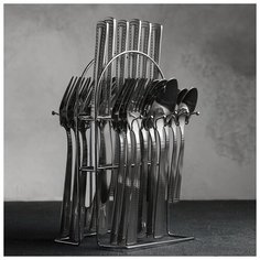 Набор столовых приборов на подставке Рококо 24 предмета 3795398 Сима ленд