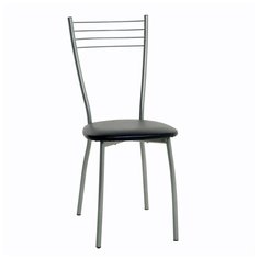 Стул "Сильвия", Серебристый металлик/черный 4181570 Доляна
