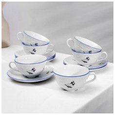 Чайный сервиз 12 предм.: чашка 220 мл d=10, блюдце 15,5 см "Рококо Гуси" 1639410 Cmielow