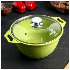 Кастрюля 3л со стеклянной крышкой, АП линия "Trendy style" (lime) 4611458 Kukmara