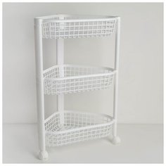 Полка угловаяна колесах "Евро" 3 секции, цвет белый 4916220 Idea (М Пластика)