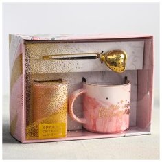 Набор "Ты моя вселенная",кружка 350 мл, сито, чай 25 г 5246371 Фабрика Счастья