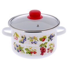 Кастрюля цил. 3л, белосн., Вкус лета, 1RD181S 2385025 СтальЭмаль