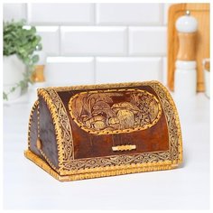 Хлебница "Полянка", береста, 28х22х15 см 4982367 Сима ленд