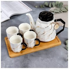 Сервиз "Счастье ждет тебя дома", чайник 1300 мл, кружки 4 шт., 300 мл 4782893 Дорого внимание