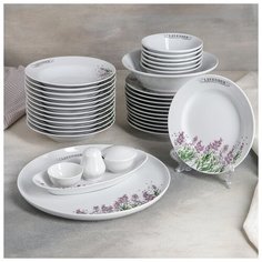 Сервиз столовый 36 предметов 2 вида тарелок ф. "Идиллия "Лаванда" 2592119 Добрушский фарфоровый завод