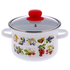 Кастрюля цил. 2л, белосн., Вкус лета, 1RD161S 2385022 СтальЭмаль
