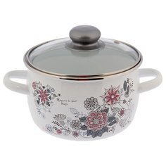 Кастрюля сф. 2л, белосн., Весенний романс, 1RC161S 2850665 Vitross