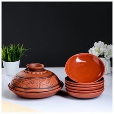 Набор посуды "Блинный" (молочение) 4660773 Кунгурская керамика