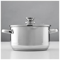 Кастрюля Tefida 4,6 л, крышка-дуршлаг, носик для слива, капсулированное дно, индукция 4501332 Magistro