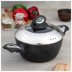 Кастрюля Master Star 1,8 л 20х19 кованый алюминий, с крышкой, индукция, ручка soft-touch 4308537 Сима ленд