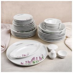 Сервиз столовый 36 предметов 4 вида тарелок ф."Идиллия" "Лаванда" 2592120 Добрушский фарфоровый завод