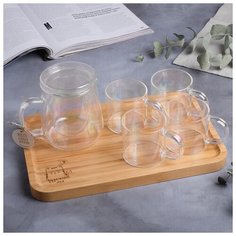 Сервиз "Чудесного дня", чайник 650мл, кружки 4 шт., 200 мл 4782894 Дорого внимание