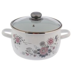Кастрюля сф. 4л, белосн., Весенний романс, 1RC201S 2850669 Vitross