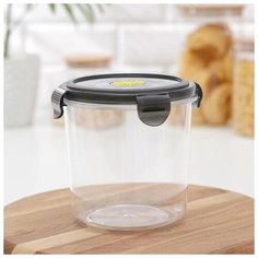 Контейнер "Brilliant" круглый герметичный с клапаном 1,15 л , цвет черный 5376134 Phibo